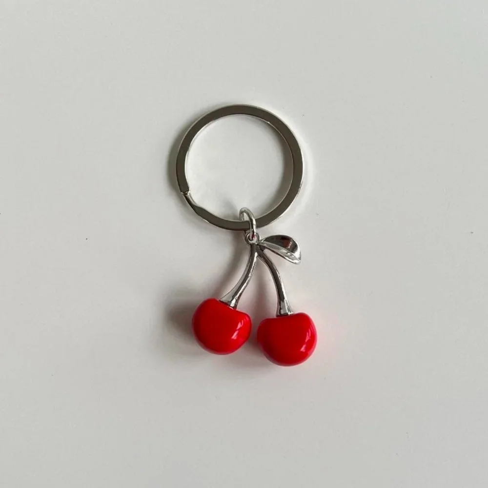 Y2K 2000s cute cherry pendant keyring for keychain